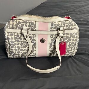 Coach Gray and Pink Satchel